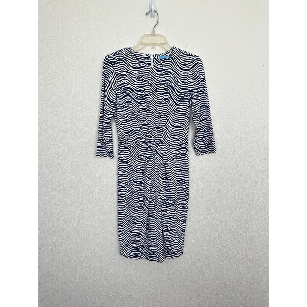 J. McLaughlin Women's Catalina Cloth Jersey Sheath Dress White Blue Size XS